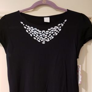 WILD PEARL EMBELLISHED TOP SIZE M JUNIORS NWT